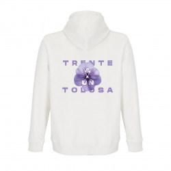 Sweat-shirt Blanc brodé  " La Violette "