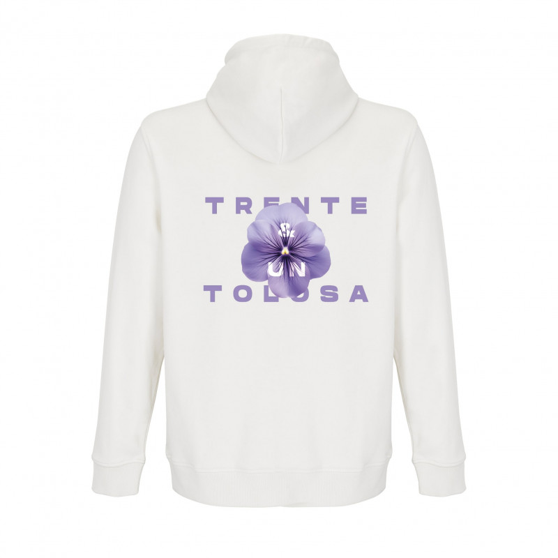 Sweat-shirt Blanc brodé  " La Violette "