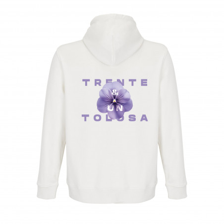 Sweat-shirt Blanc brodé  " La Violette "