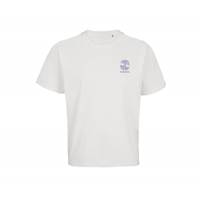 TS OVERSIZE BLANC LOGO VIOLET - CHOCOLATINE